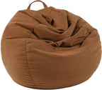 LPMOERA Stuffed Animal Storage Bean Bag Chair Cover (No Filler) For Kids and Adults.Soft Stuffable Bean Bag For Organizing Children Plush Toys or Memory Foam Caramel S for Kids