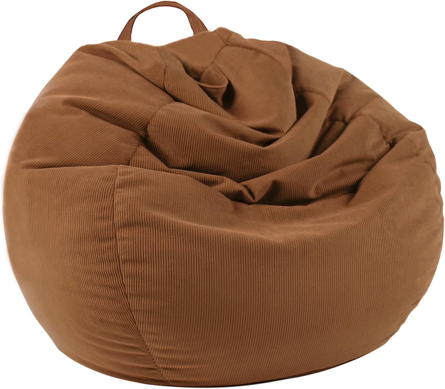 LPMOERA Stuffed Animal Storage Bean Bag Chair Cover (No Filler) For Kids and Adults.Soft Stuffable Bean Bag For Organizing Children Plush Toys or Memory Foam Caramel S for Kids