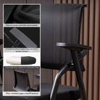Black Folding Office Chair with Writing Pad Comfortable Armchair for Conference Room Staff Training