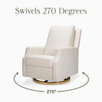 Namesake Crewe Glider Recliner Nursery Chair - GREENGUARD Gold & Certi-PUR US Certified Rocker Recliner - Glider Rocking Chair for Nursery & Living Room - Electronic, 270° Swivel, Performance Cream