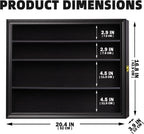 Shot Glass Shooter Display Case Small Wall Curio Cabinet for Salt & Pepper Shaker Display Also Compatible with Funko Pop Figures, Nodder Wobbler Figures - Black Frame