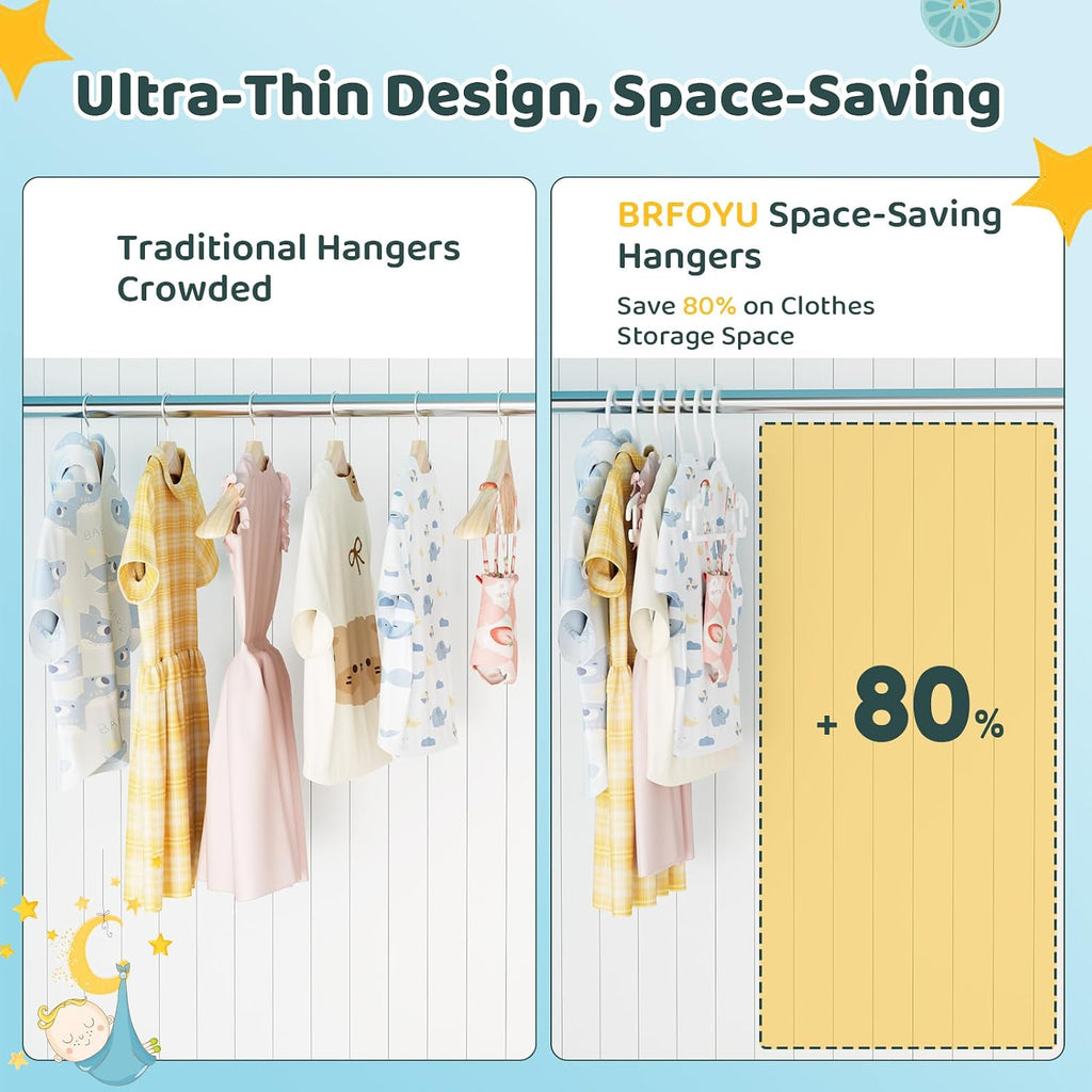 Baby Hangers Kids Plastic Hangers for Closet Non-Slip Toddler Hanger for Infant Child Clothing, Small Children Hanger Ideal for Boys and Girls Closet Pants Coats Skirts - 30 Pack, White