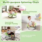 Costzon Sensory Chair, 360° Sit & Swivel Autistic Children Sensory Toy w/Non-Slip Metal Base for Training Body Coordination and Indoor Outdoor Use, Spinning Chair for Autistic Kids (Green,Cat Paw)