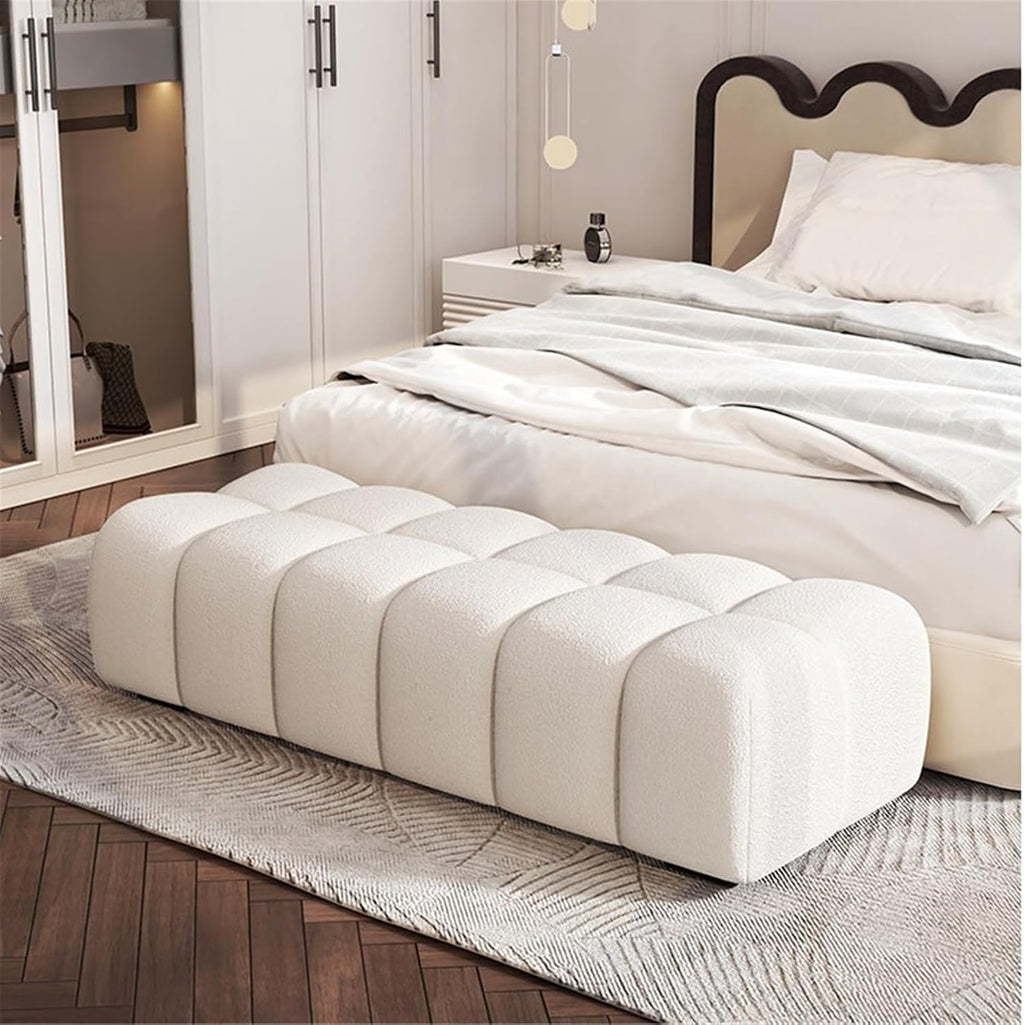 Modern Fabric Bed end Bench Long Bedroom Dressing Room Sofa Entryway(Large)