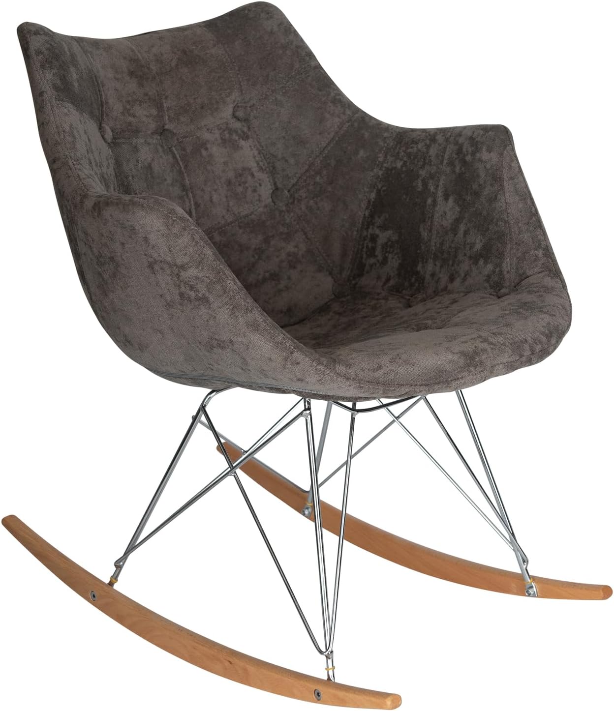 HomeStock Kids Rocking Chair - Velvet Upholstered Nursery Chair - Modern Child Rocker - Easy Assembly - Boho Style