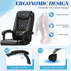 Furmax Office Chair with Footrest Ergonomic High Back Design Executive Computer Desk Chair400lbs, 90-135° Reclining Leather Home Office Desk Chairs Swivel Task Chairs with Wheels(Black)