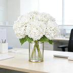 3 Pcs White Artificial Hydrangea Large Flowers 20" Real Touch Faux Hydrangea Flowers Latex Fake Flowers for Wedding Party Home Decor