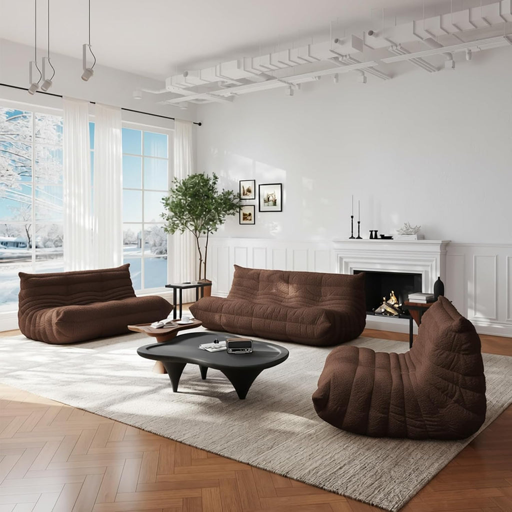 Oversized Bean Bag Chairs for Adults, Giant Beanbag Chair with Memory Foam, Comfy Lounge Chair Lazy Sofa for Apartment, Living Room, Bedroom, Office(Teddy Fabric)