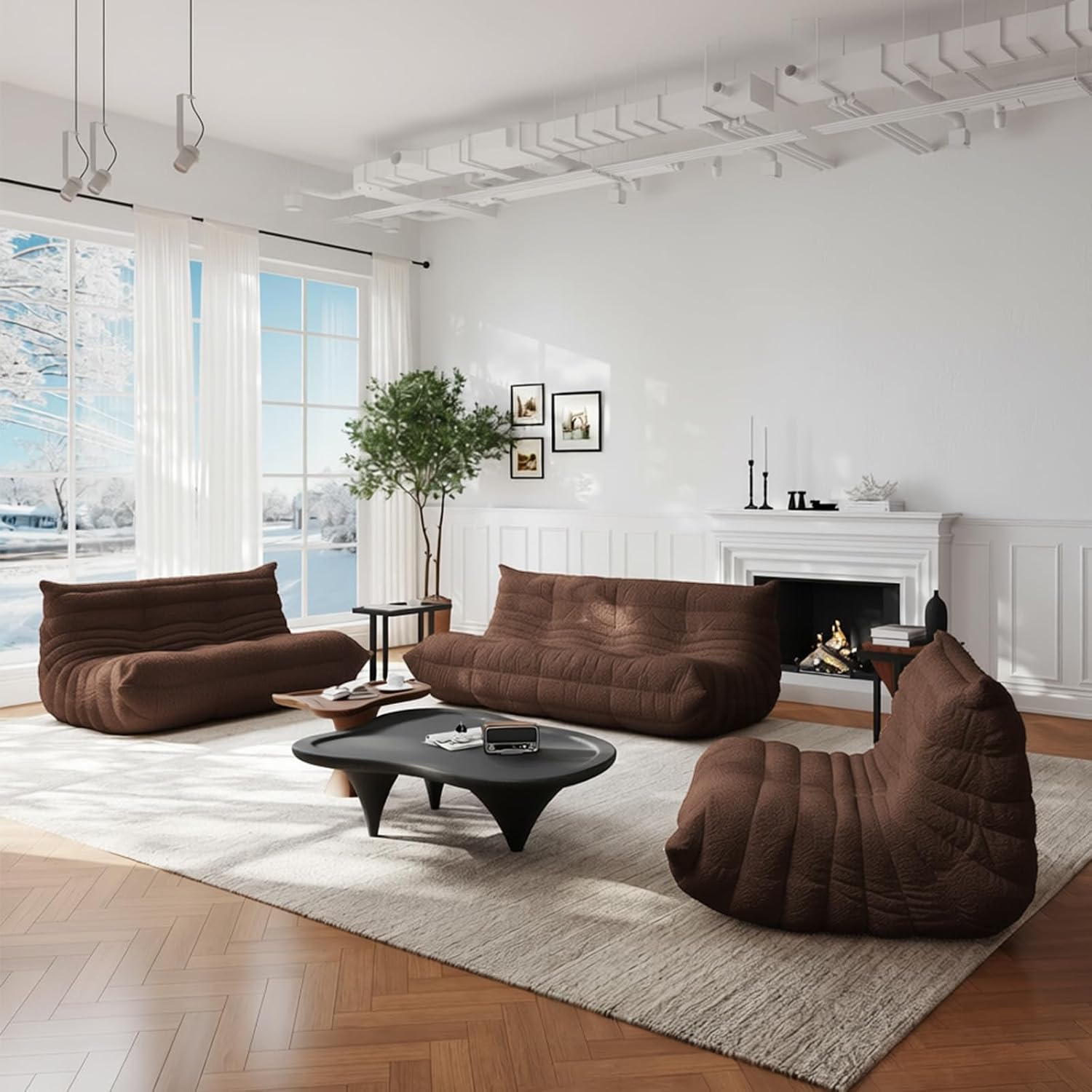 Oversized Bean Bag Chairs for Adults, Giant Beanbag Chair with Memory Foam, Comfy Lounge Chair Lazy Sofa for Apartment, Living Room, Bedroom, Office(Teddy Fabric)