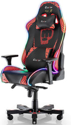 Clutch Chairz Pewdiepie Chair LED 100M- Ergonomic Gaming Chair, Video Game Chairs, Office Chair, High Chair and Lumbar Pillow for Computer Desk - Black - Throttle Series