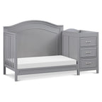 Davinci Charlie 4-in-1 Convertible Baby Crib w/Changing Table, Grey | Greenguard Certified Baby Crib Convertible to Toddler Bed, Daybed, Full-Size Bed - Changing Table Combo w/ Extra Storage