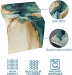 Teal Brown Bed Runners for Queen Size Beds, Decorative Bed Throws for Foot of Beds, Luxury Bedding Protector Slipcover Retro Contemporary Abstract Art Bedrunners & Scarves for Bedroom Hotel, 94"x20"