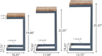 Savannah Fir Wood and Iron Nesting Side Tables (Set of 3) - Antique Brown