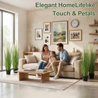 4 Pack 4 ft Tall Artificial Grass Plant Fake Pampas Grass in Pot Large Faux Floor Plants Potted Artificial Greenery for Indoor Outdoor Garden Home Bathroom Office Room Housewarming Wedding Decoration