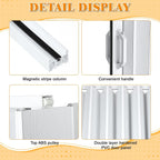 63×80“Concealed Sliding Barn-Style Accordion Door, White Hidden PVC Retractable Interior Partition Door, Enhanced Accordion Doors with Hardware for the Living Room, Study, and Bathroom