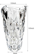 9.5" High Thickened Clear Glass Flower Vase for Home Decor, Dining Wedding Table Office Holiday Party Centerpiece Decoration
