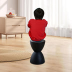 Ottoman Foot Stool Children Chair for Playroom Apartment Bedroom Doorway, Black