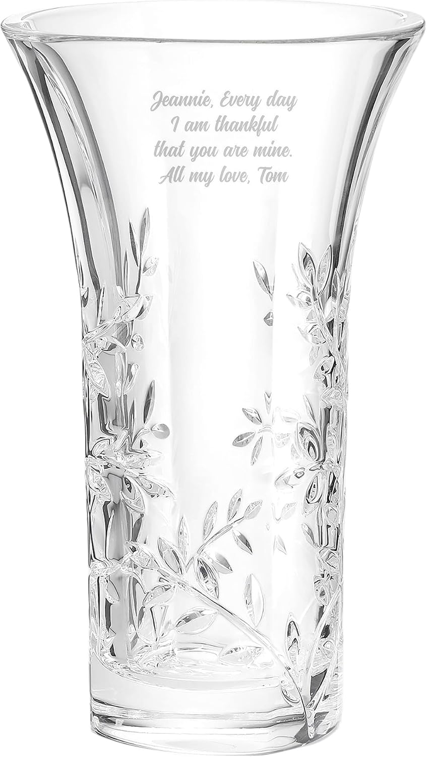 Things Remembered Vera Wang Engraved Crystal Leaf Vase
