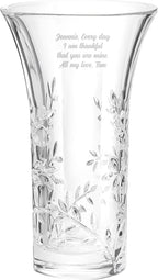 Things Remembered Vera Wang Engraved Crystal Leaf Vase