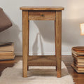 Rope End Table Solid Wood Brown Modern Storage Solution Versatile Room Use Simple and Modern