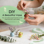 Cute Mini Ceramic Vase Magnets for Fridge, Funny Small Plant Magnets, Tiny 3D Plant Vase for Refrigerator Decoration Kitchen Locker Kitchen Office (8 Pack)