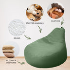 ZICOTO Stuffed Animal Storage Bean Bag Chair Cover for Kids - Easily Turn Plushie Toys into a Comfy Toddler Chair - Durable Lounge Stuffie Bag for Playroom, Living Room or Nursery Decor - Cover Only