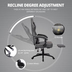 Dowinx Gaming Chair, Breathable PU Leather Gamer Chair with Memory Foam, Pocket Spring Cushion and Footrest, Big and Tall Ergonomic Reclining Computer Chair with Massage Lumbar Support, Deep Gray