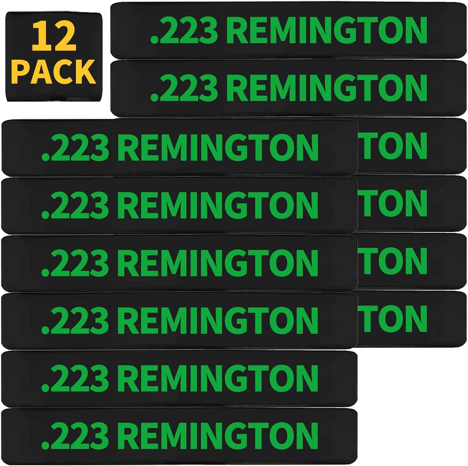 12 Pack Miaozhun .223 Remington Magazine Marking Bands .223 Magazine Caliber Identification