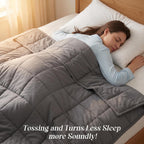 Smart Queen Weighted Blanket for Adults (15 lbs, 48” x 72”, Twin Size) Breathable Heavy Throw Blanket for 120-160 lbs, Soft Thick Blankets with Cooling Glass Beads, All Season, Machine Washable, Grey