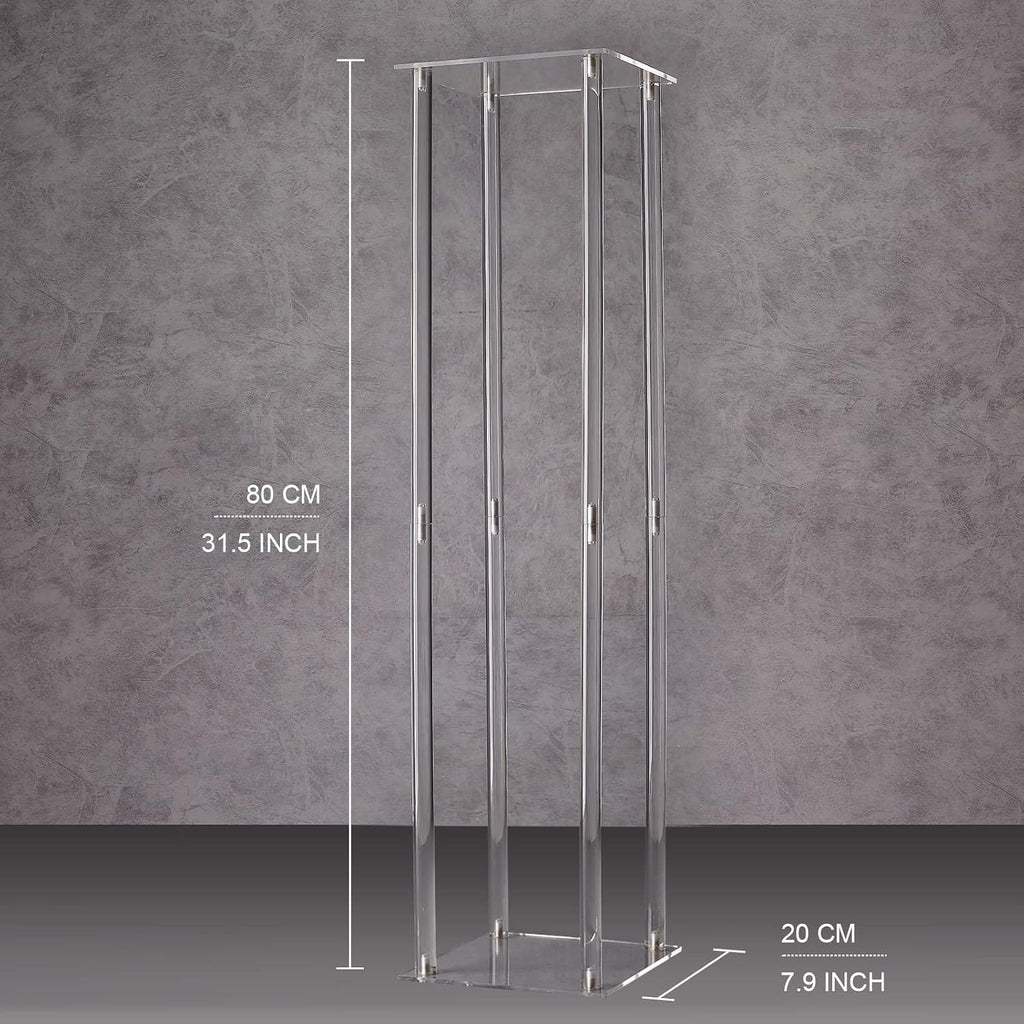 YALLOVE 2-Pack 31.5-Inch Clear Acrylic Flower Stands | Pedestal Centerpieces for Wedding and Party Decor