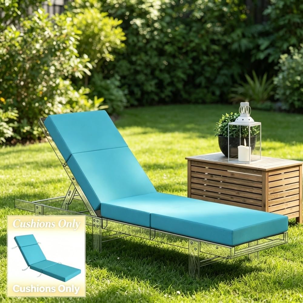 Chaise Lounge Cushion – Waterproof, 4" Thick, Blue