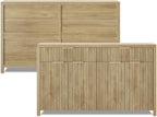 YaFiti Sideboard Buffet Cabinet Fluted Storage Cabinet, 55.1" Large Credenza with Storage & Adjustable Shelves, Modern Accent Cabinet Wood for Dining Room, Living Room, Entryway, Natural Oak