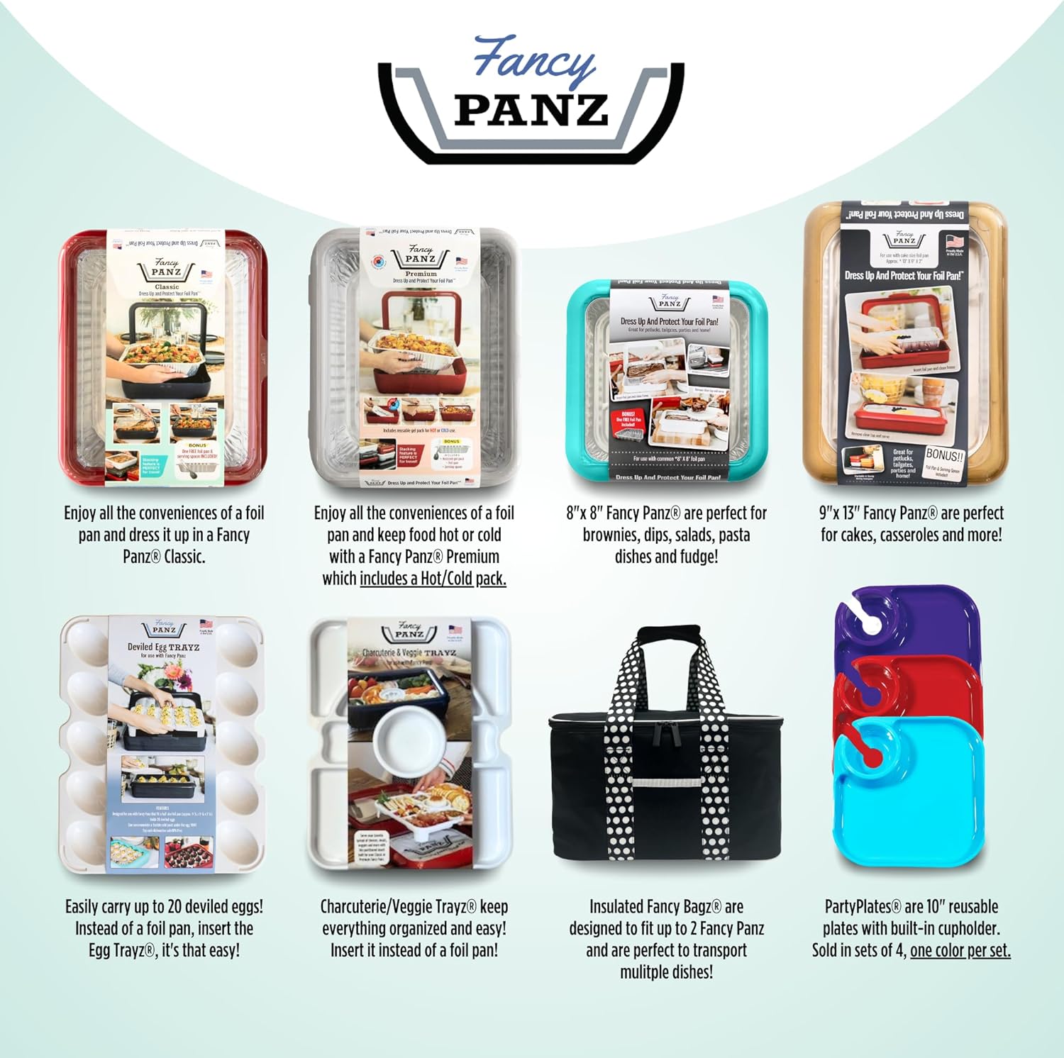 Fancy Panz Insulated Casserole Carrier Bag - Aqua Thermal Food Transport Bag for Hot & Cold Dishes - Holds 2 Portable Insulated Bag for Potlucks, Parties, Tailgates & Entertaining
