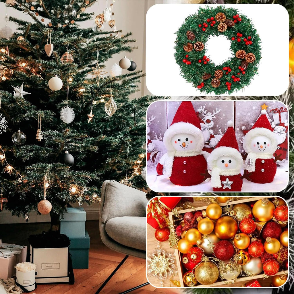 Kokone Wreath Storage Organizer for Door 3 Pack Clear Christamas Wreath Storage Bag or Container with Handle 36'' Dual Zippered Wreath Bag for Festival PVC Plastic Wreath Protector for Decoration