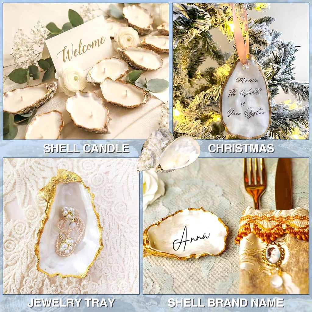 ZYNERY 30PCS Natural Oyster Shells for Crafts, 5"-6" Large Gray Seashells Bulk for DIY Ornaments, Decoupage, Shell Painting, Vase Filler, Beach Decor & Ocean Theme Parties