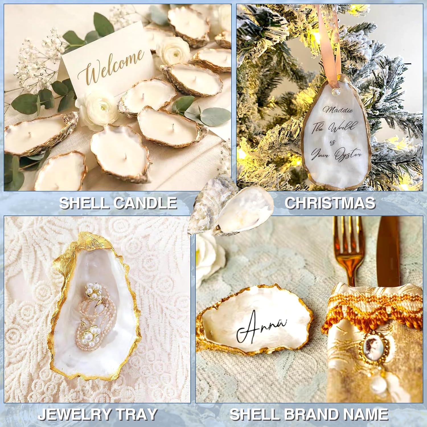 ZYNERY 30PCS Natural Oyster Shells for Crafts, 5"-6" Large Gray Seashells Bulk for DIY Ornaments, Decoupage, Shell Painting, Vase Filler, Beach Decor & Ocean Theme Parties