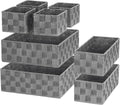 Posprica Woven Baskets, Storage Baskets for Organizing (Set of 8), Cube Baskets Bin Container Matching Storage Boxes Organizers for Pantry, Office, Shelves, Media-room
