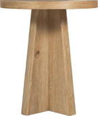 Hooker Driftwood Round End Table in Light Brown Wood Furniture