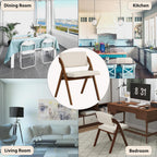 POWERSTONE Folding Chairs Set of 4 with Cushion, Modern Foldable Kitchen Dining Chairs with Rubber Wood Legs for Guests Home Office Wedding Party, No Assembly Walnut