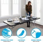 LIFETIME 6-Foot Fold-in-Half Table, Light Commercial Folding Table, Black