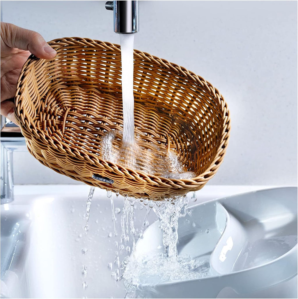 Westmark Saleen Multi-Purpose Basket, Suitable for Hotel and Catering, Round, Diameter Approx. 23 cm, Height: Approx. 9 cm, Synthetic Fibre, Edition, Light Beige, 02051930101