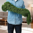Artificial Moss Mat 15.75“ × 8.86 ft, Faux Moss Roll Runner Sheet for Crafts & Wedding Decor, Reusable Green Nylon Fake Moss Roll for Garden Theme Party, Fireplace & Table Display
