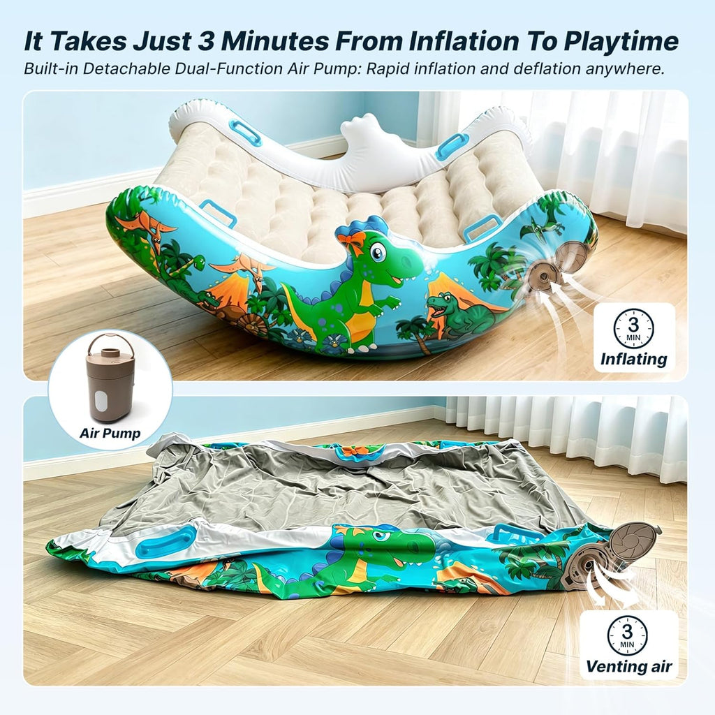 Sensory Inflatable Rocking Chair for Toddlers – Calming Sensory Chair for ADHD & Autism, Built-in Dual Function Air Pump, Inflatable Rocker for Sensory Room, Therapy, Relaxation, Gift for Boys & Girls