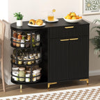 Buffet Cabinet with Storage,Sideborad Buffet Cabinet with Drawer & 2Doors,Kitchen Buffet Storage Accent Cabinets with 360°Rotating Organizer for Living Room, Entry, Hallway