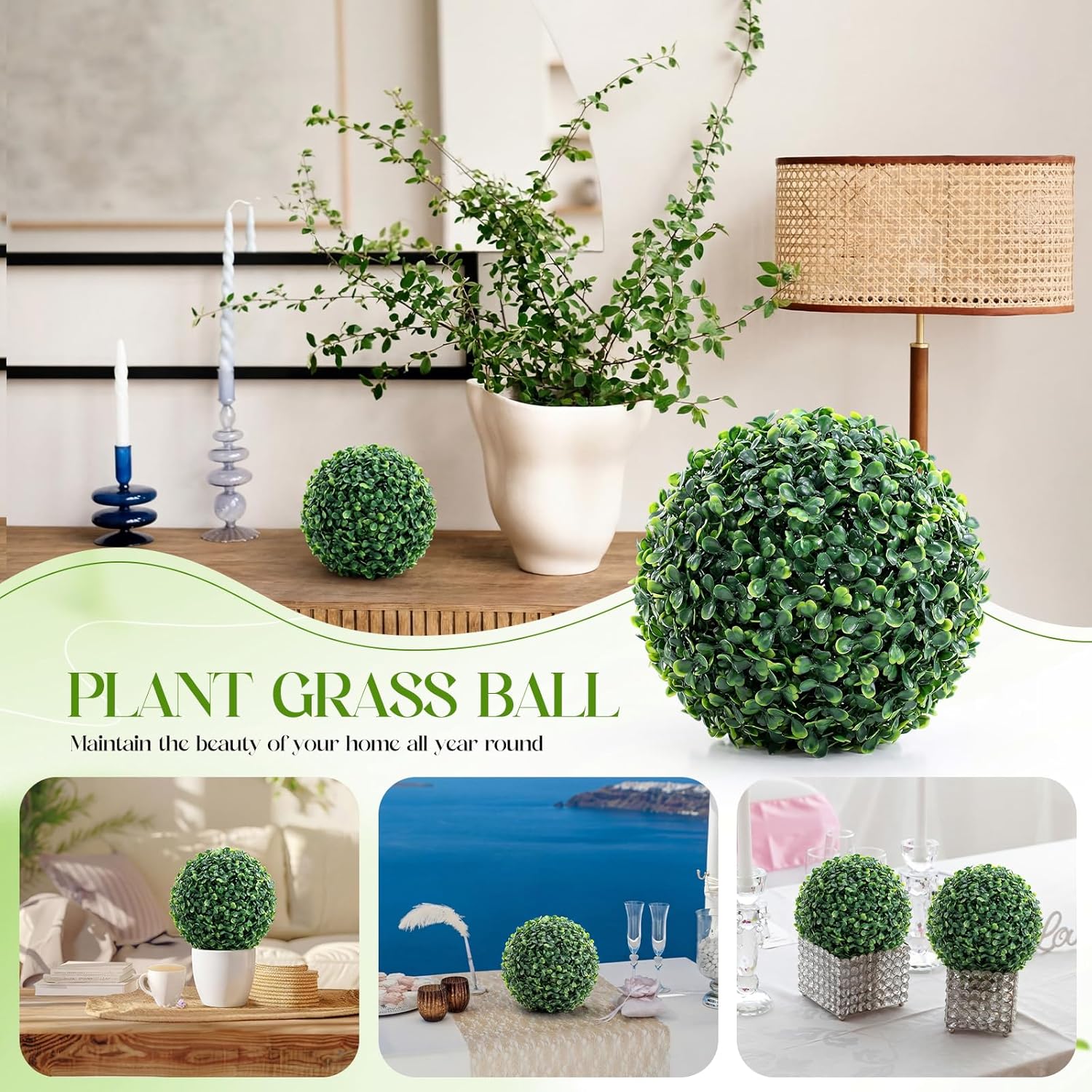 12 Pack Artificial Boxwood Topiary Balls Bulk for Indoor, 5 Inch Small Faux Topiary Plant Fake Hang Decorative Round Greenery Balls for Home Bookshelf Office Table Desk Weeding