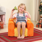 MOMCAYWEX Comfy Cute Toddler Chair, Soft Kids Couch with High Density Foam, Toddler Reading Chair, Orange