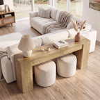 Tribesigns 78.7-Inch Extra Long Console Table for Entryway, Narrow Sofa Table Behind Couch for Living Room, Farmhouse Entrance Entry Table for Foyer with Wooden Double Base, Natural Oak