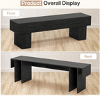 Tribesigns 63" Long Entryway Bench, Rustic Farmhouse End of Bed Bench, Wooden Shoe Bench Seat for Hallway, Living Room, End of Bed, Black