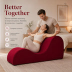 Naomi Home Yoga Chair for Adults - Ergonomic Yoga Chaise Lounge Bench, Wood & Metal Frame, 330 lb Capacity, Upholstered Microfiber Lounge for Deep Stretching, Relaxation & Creative Comfort - Red