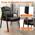 CLATINA Big & Tall 500 lb. Guest Chair, Leather Reception Chairs with Padded Arm Rest for Waiting Room Office Home and Meeting Conference-Black, 8 Pack